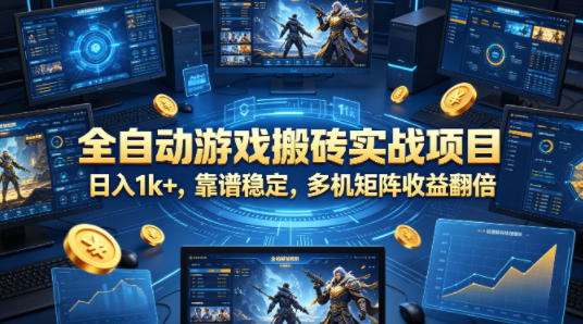 全自动游戏搬砖实战项目，日入1k+，靠谱稳定，多机矩阵收益翻倍【揭秘】-佳佳云创网