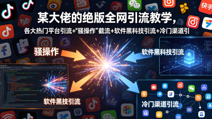 某大佬的绝版全网引流教学，各大热门平台引流+”骚操作”截流+软件黑科技引流+冷门渠道引流等-佳佳云创网
