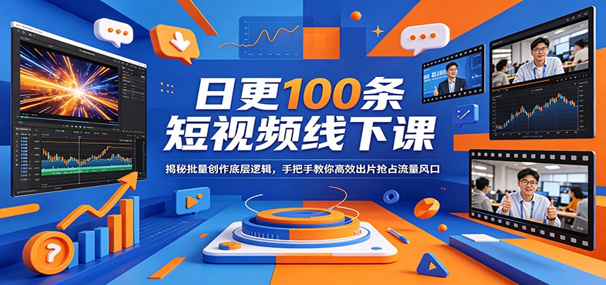 日更100条短视频线下课：揭秘批量创作底层逻辑，手把手教你高效出片抢占流量风口-佳佳云创网