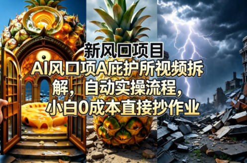 新风口项目AI庇护所视频拆解，自动实操流程，小白0成本直接抄作业-佳佳云创网