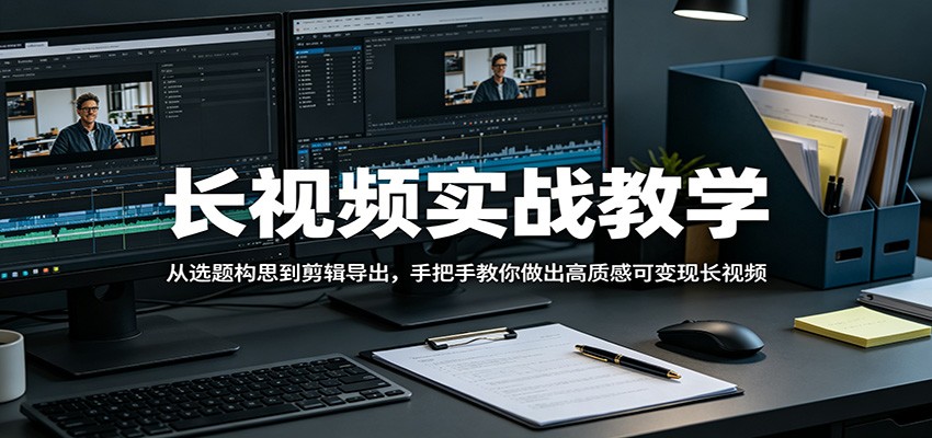 长视频实战教学，从选题构思到剪辑导出，手把手教你做出高质感可变现长视频-佳佳云创网