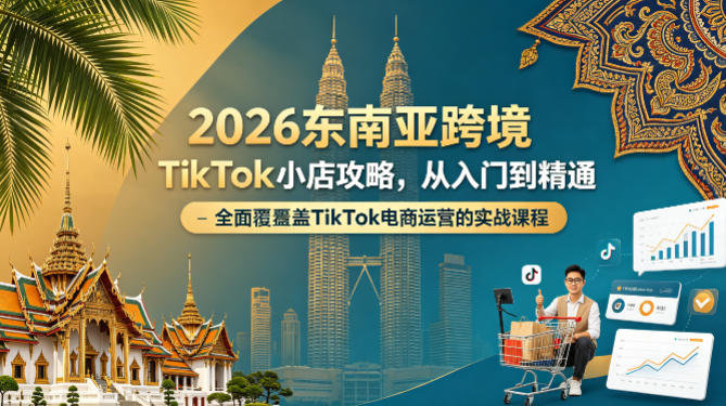 2026东南亚跨境TikTok小店攻略，从入门到精通、全面覆盖TikTok电商运营的实战课程（更新4月）-佳佳云创网