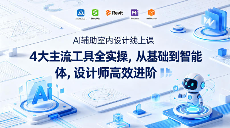 AI辅助室内设计线上课｜4大主流工具全实操，从基础到智能体，设计师高效进阶-佳佳云创网