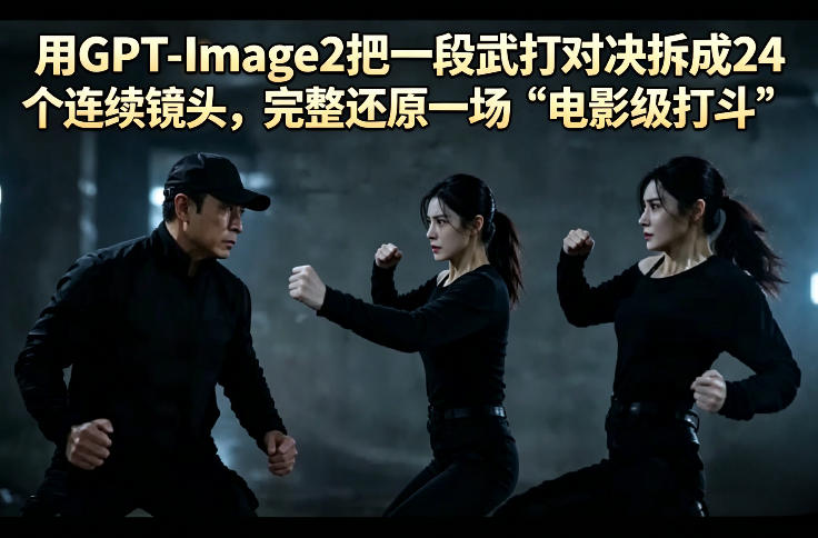 用GPT-Image2把一段武打对决拆成24个连续镜头，完整还原一场“电影级打斗”-佳佳云创网