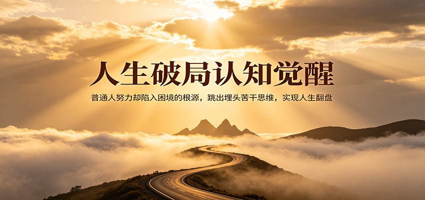 人生破局认知觉醒，普通人努力却陷入困境的根源，跳出埋头苦干思维，实现人生翻盘-佳佳云创网