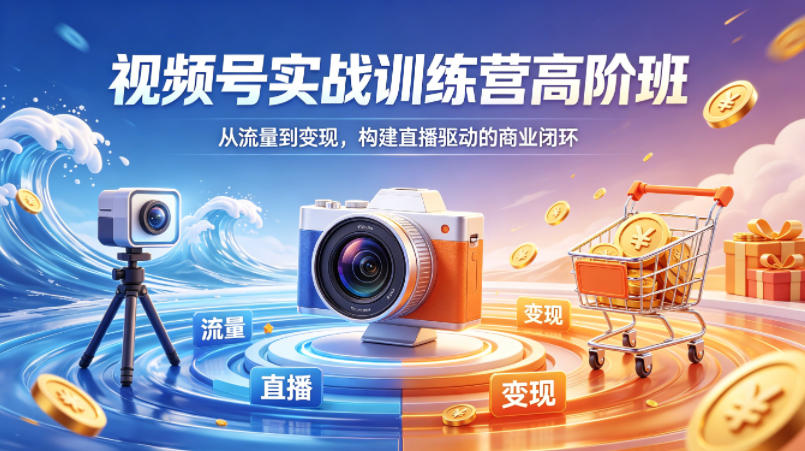 视频号实战训练营高阶班，从流量到变现，构建直播驱动的商业闭环（26年4月）-佳佳云创网