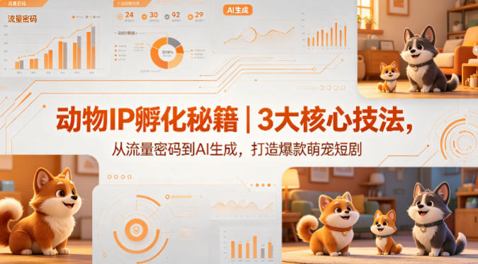 动物IP孵化秘籍｜3大核心技法，从流量密码到AI生成，打造爆款萌宠短剧-佳佳云创网