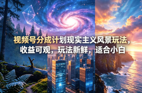 视频号分成计划现实主义风景玩法，收益可观，玩法新鲜，适合小白-佳佳云创网