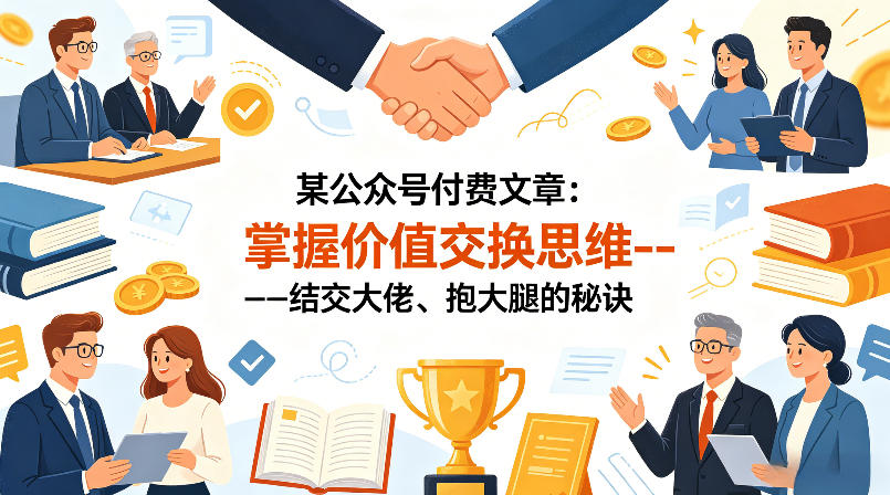 某公众号付费文章：掌握价值交换思维—-结交大佬、抱大腿的秘诀-佳佳云创网