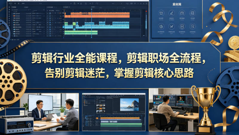剪辑行业全能课程，剪辑职场全流程，告别剪辑迷茫，掌握剪辑核心思路-佳佳云创网