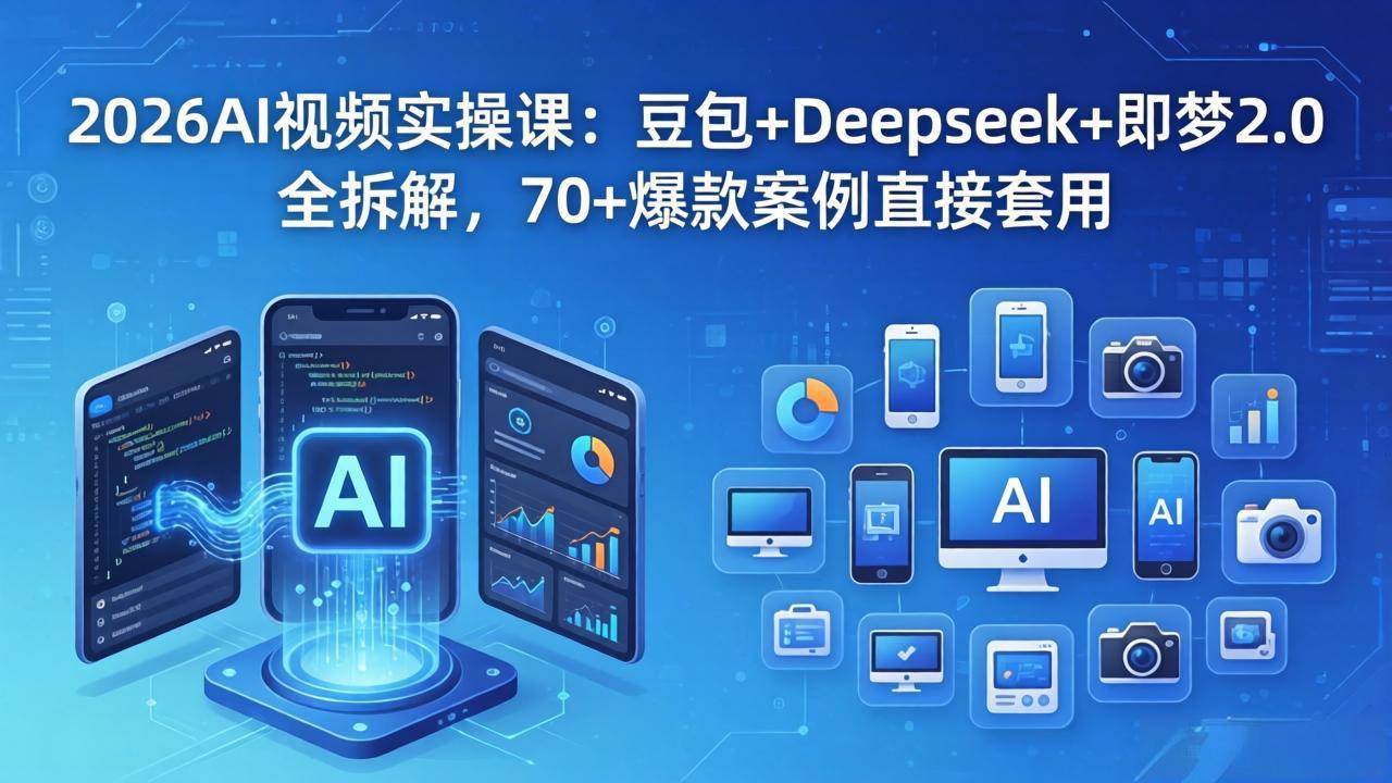 （18263期）2026AI视频实操课：豆包+Deepseek+即梦2.0全拆解，70+爆款案例直接套用-佳佳云创网