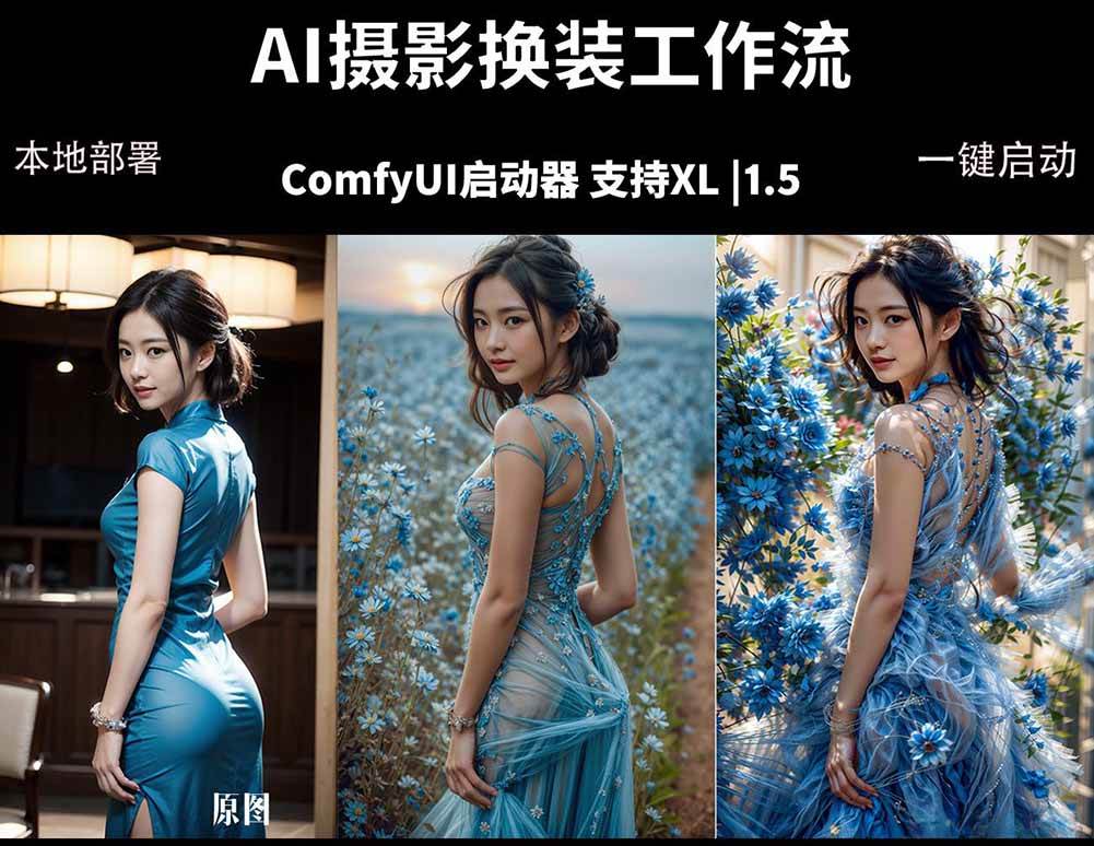 （18268期）ComfyUI人像写真摄影工作流：本地一键部署，换装换场景换脸全搞定，影楼效率翻倍-佳佳云创网