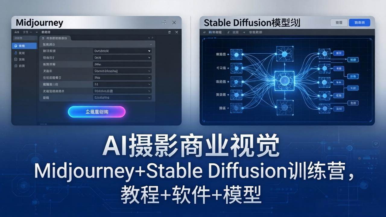 （18271期）AI摄影商业视觉Midjourney+Stable Diffusion训练营，教程+软件+模型-佳佳云创网