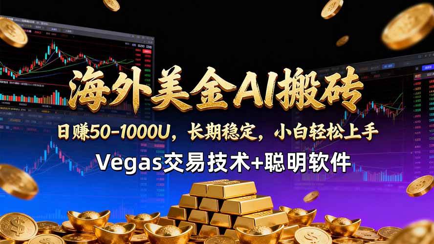 （18276期）海外美金AI搬砖技术Vegas交易技术+聪明软件【训练营第七期】，日赚50-100U-佳佳云创网