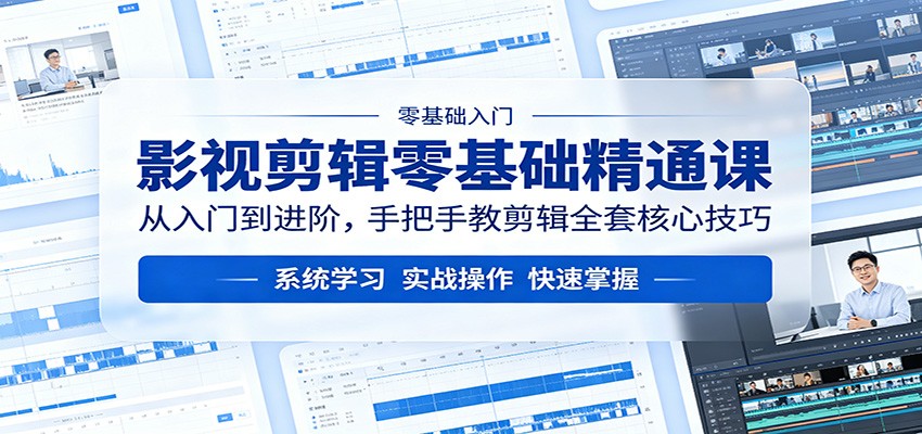影视剪辑零基础精通课：从入门到进阶，手把手教剪辑全套核心技巧-佳佳云创网