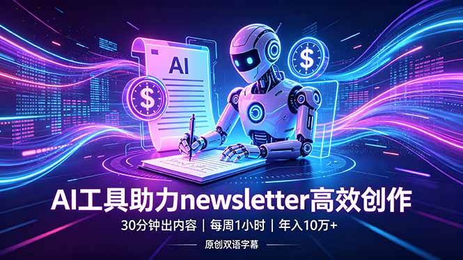（18279期）做newsletter怕费时间？AI工具帮你30分钟出内容，每周1小时，年入10万+【原创双语字幕】-佳佳云创网
