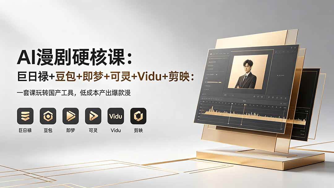 （18280期）AI漫剧硬核课：巨日禄+豆包+即梦+可灵+Vidu+剪映：一套课玩转国产工具，低成本产出爆款漫剧-佳佳云创网