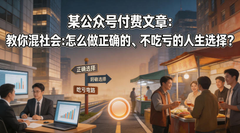 某公众号付费文章：教你混社会：怎么做正确的、不吃亏的人生选择？-佳佳云创网
