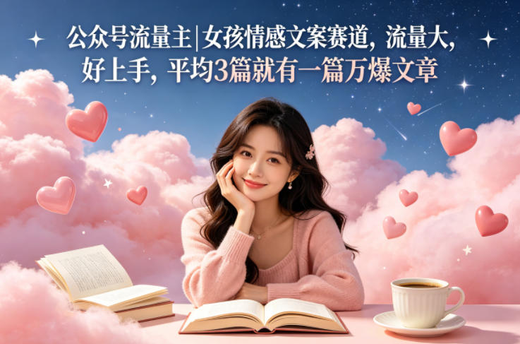 公众号流量主女孩情感文案赛道，流量大，好上手，平均3篇就有一篇万爆文章-佳佳云创网