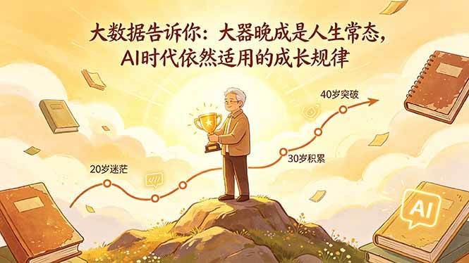 （18288期）付费文章：大数据告诉你：大器晚成是人生常态，AI 时代依然适用的成长规律-佳佳云创网