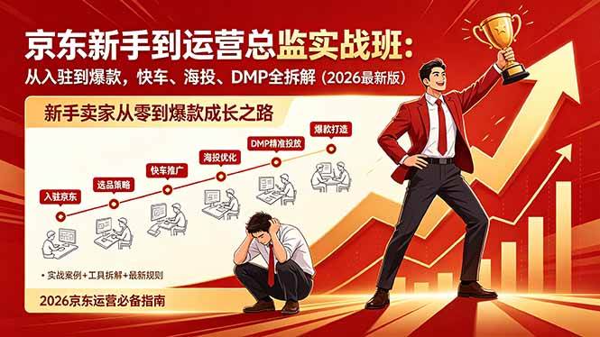 （18291期）京东新手到运营总监实战班：从入驻到爆款，快车、海投、DMP全拆解，2026最新版-佳佳云创网
