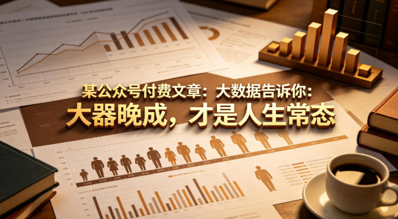 某公众号付费文章：大数据告诉你：大器晚成，才是人生常态-佳佳云创网