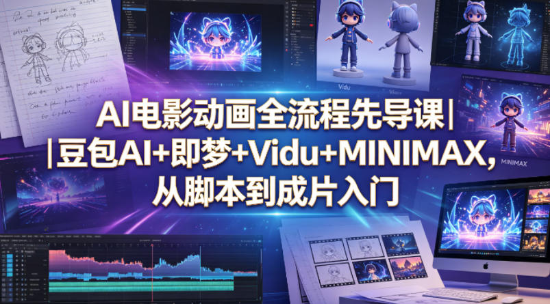 AI电影动画全流程先导课｜豆包AI+即梦+Vidu+MINIMAX，从脚本到成片入门-佳佳云创网