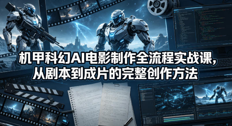 机甲科幻AI电影制作全流程实战课，从剧本到成片的完整创作方法-佳佳云创网