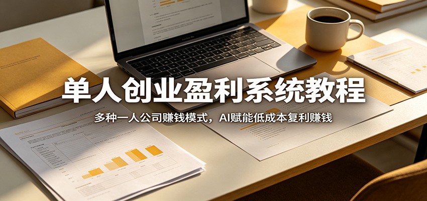 单人创业盈利系统教程：多种一人公司赚钱模式，AI赋能低成本复利赚钱-佳佳云创网