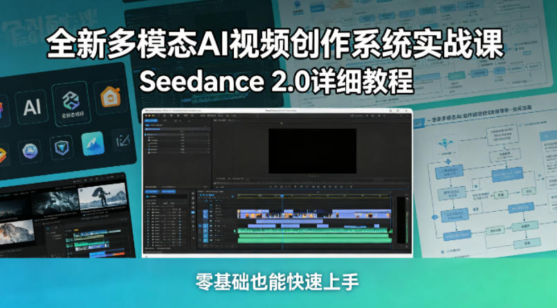 全新多模态AI视频创作系统实战课，Seedance 2.0详细教程，零基础也能快速上手-佳佳云创网