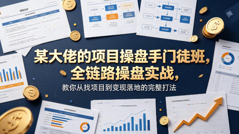 某大佬的项目操盘手门徒班，全链路操盘实战，教你从找项目到变现落地的完整打法-佳佳云创网
