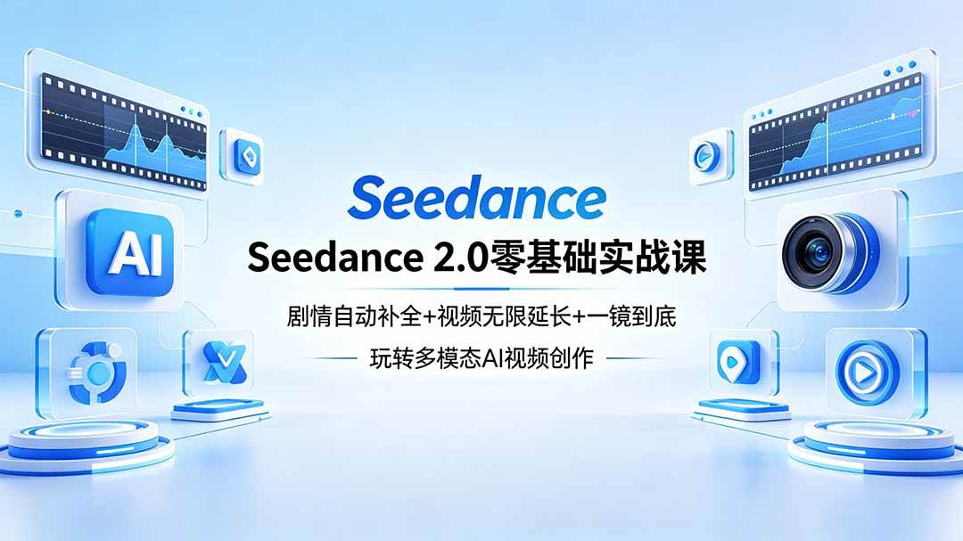 （18312期）Seedance 2.0零基础实战课：剧情自动补全+视频无限延长+一镜到底：玩转多模态AI视频创作-佳佳云创网