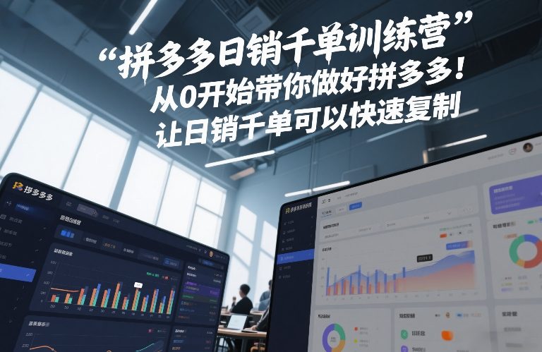 拼多多日销千单训练营，从0开始带你做好拼多多，让日销千单可以快速复制(更新26年4月)-佳佳云创网