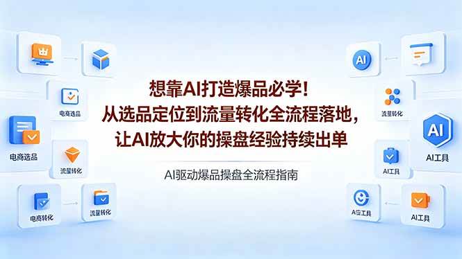 （18327期）想靠AI打造爆品必学！从选品定位到流量转化全流程落地，让AI放大你的操盘经验持续出单-佳佳云创网