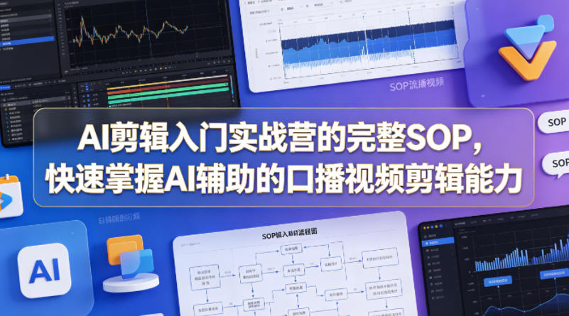 AI剪辑入门实战营的完整SOP，快速掌握AI辅助的口播视频剪辑能力-佳佳云创网