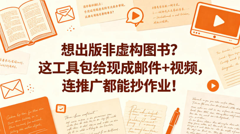 想出版非虚构图书？这工具包给现成邮件+视频，连推广都能抄作业！【原创双语字幕】-佳佳云创网