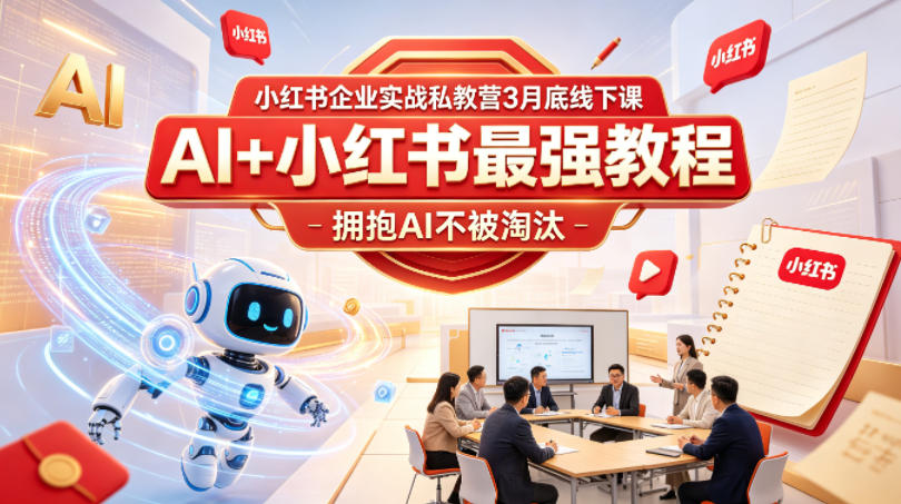 小红书企业实战私教营3月底线下课，AI+小红书最强教程，拥抱AI不被淘汰-佳佳云创网