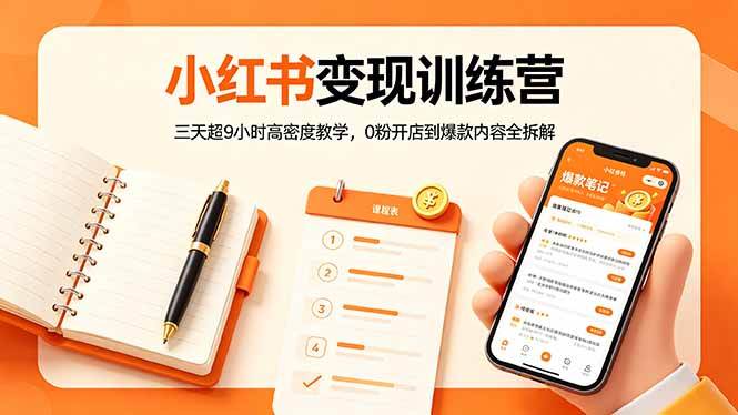 （18337期）小红书变现训练营：三天超9小时高密度教学，0粉开店到爆款内容全拆解-佳佳云创网