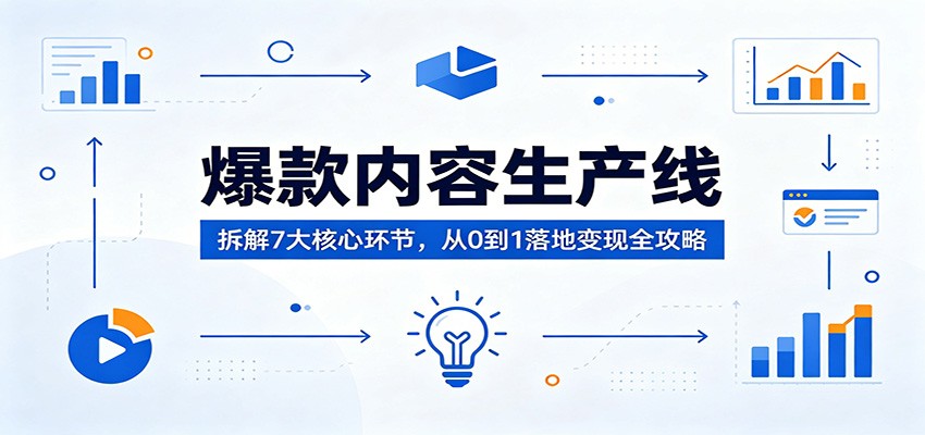 爆款内容生产线：拆解7大核心环节，从0到1落地变现全攻略-佳佳云创网