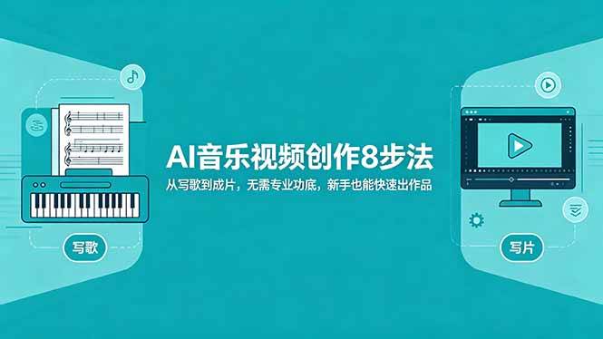 （18340期）AI音乐视频创作8步法：从写歌到成片，无需专业功底，新手也能快速出作品-佳佳云创网
