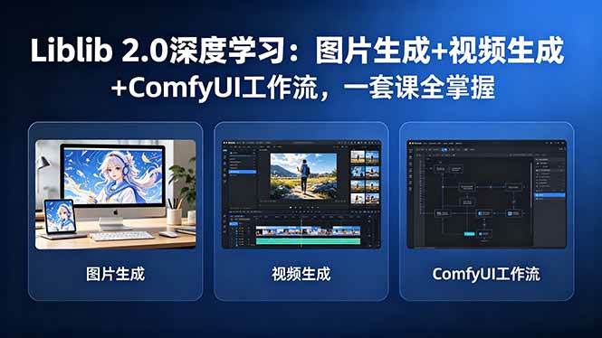 （18349期）Liblib 2.0深度学习：图片生成+视频生成+ComfyUI工作流，一套课全掌握-佳佳云创网