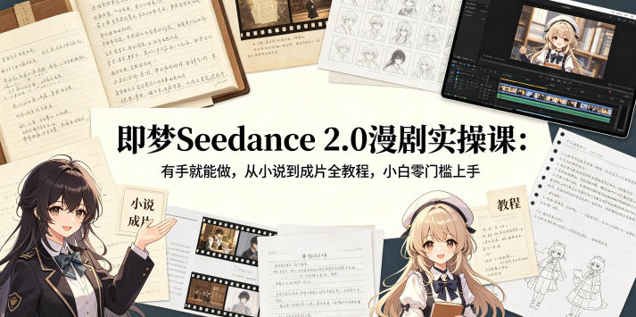 即梦Seedance 2.0漫剧实操课：有手就能做，从小说到成片全教程，小白零门槛上手-佳佳云创网