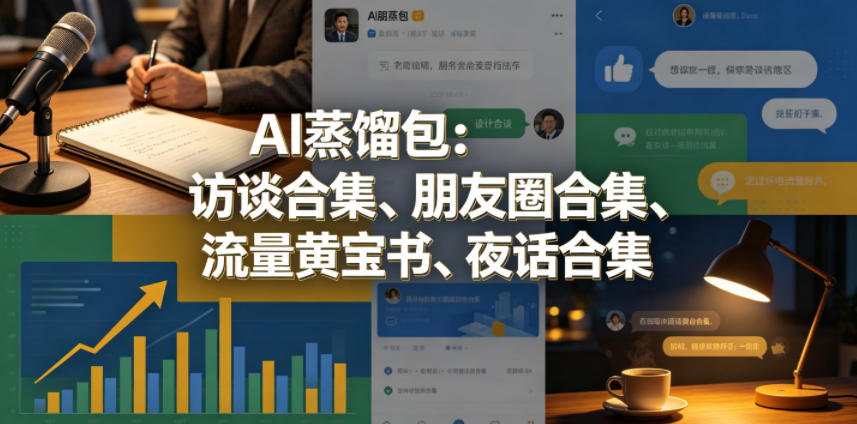 AI蒸馏包：访谈合集、朋友圈合集、流量黄宝书、夜话合集【文档】-佳佳云创网