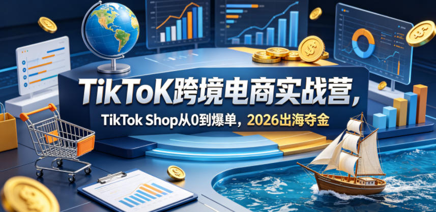 TikToK跨境电商实战营，TikTok Shop从0到爆单，2026出海夺金-佳佳云创网