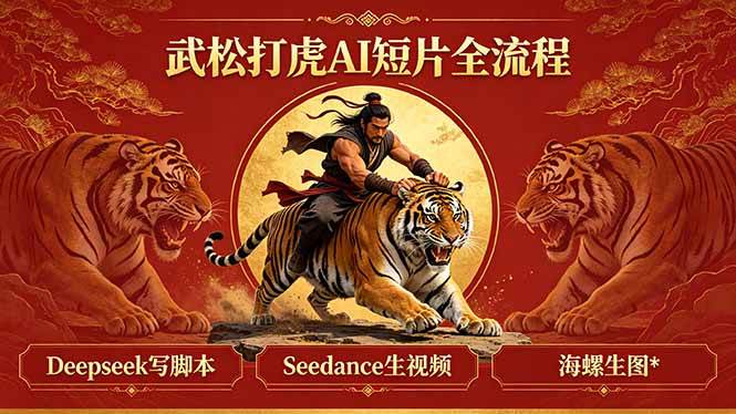 （18370期）武松打虎AI短片全流程：Deepseek写脚本+Seedance生视频+海螺生图-佳佳云创网