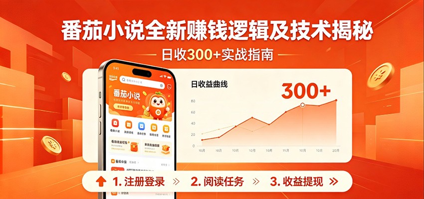 番茄小说全新赚钱逻辑及技术日收300+，小白新书皆可做！无脑赚就行了！-佳佳云创网