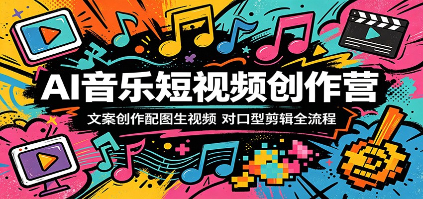 AI音乐短视频创作营：文案创作配图生视频，对口型剪辑全流程-佳佳云创网