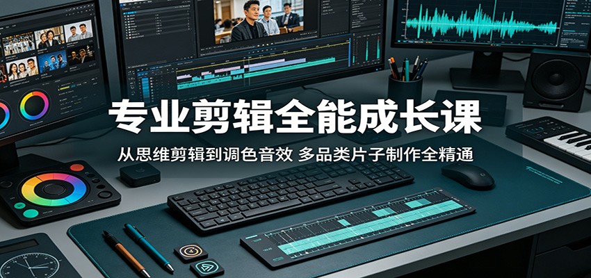 专业剪辑全能成长课：从思维剪辑到调色音效，多品类片子制作全精通-佳佳云创网