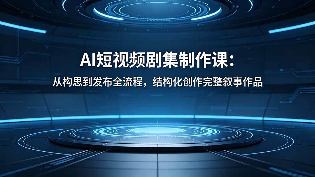 （18414期）AI短视频剧集制作课：从构思到发布全流程，结构化创作完整叙事作品-佳佳云创网