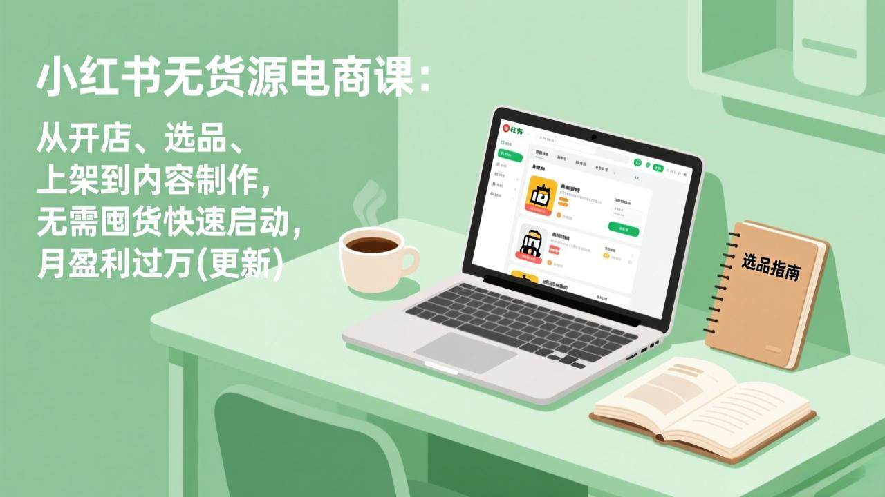 （18420期）小红书无货源电商课(5月12更新)：从开店、选品、上架到内容制作，无需囤货快速启动，月盈利过万-佳佳云创网